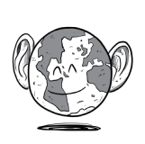 Animated picture of the globe with ears