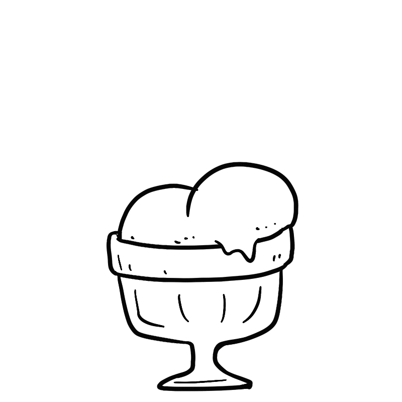Motion-graphic icon of a ice cream sundae