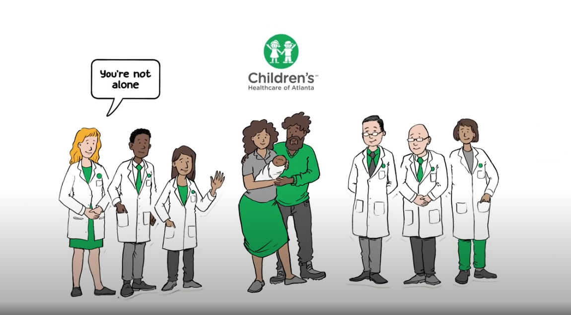Screenshot from whiteboard explainer video created for Children's Healthcare of Atlanta