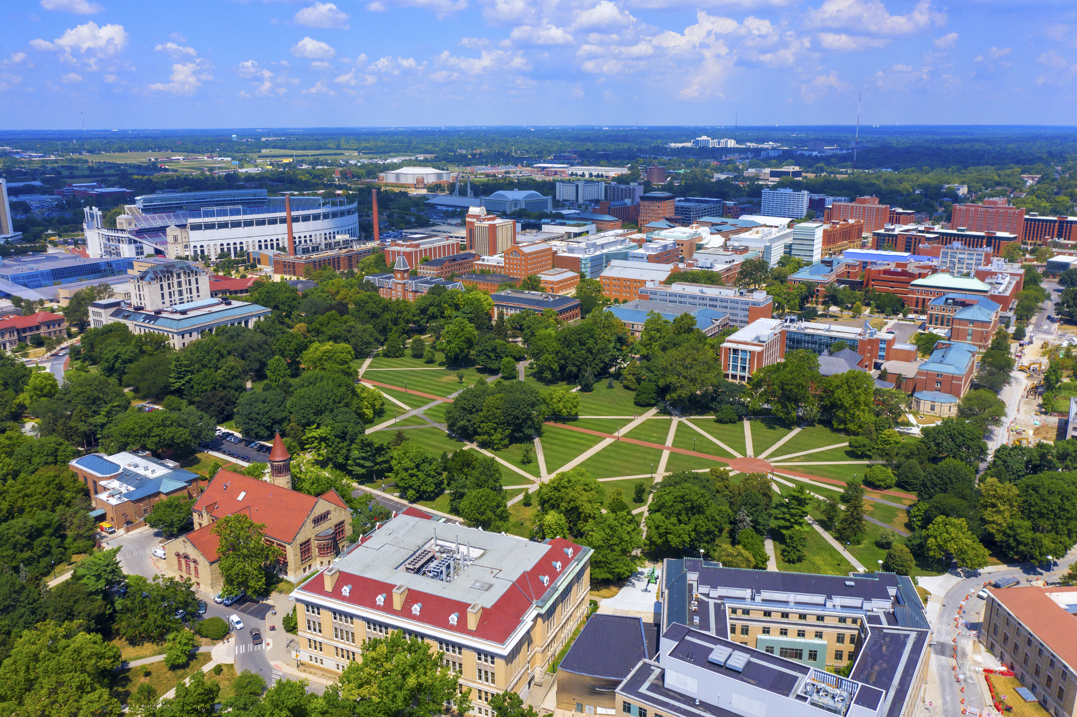 Aerial view of Ohio State Campus